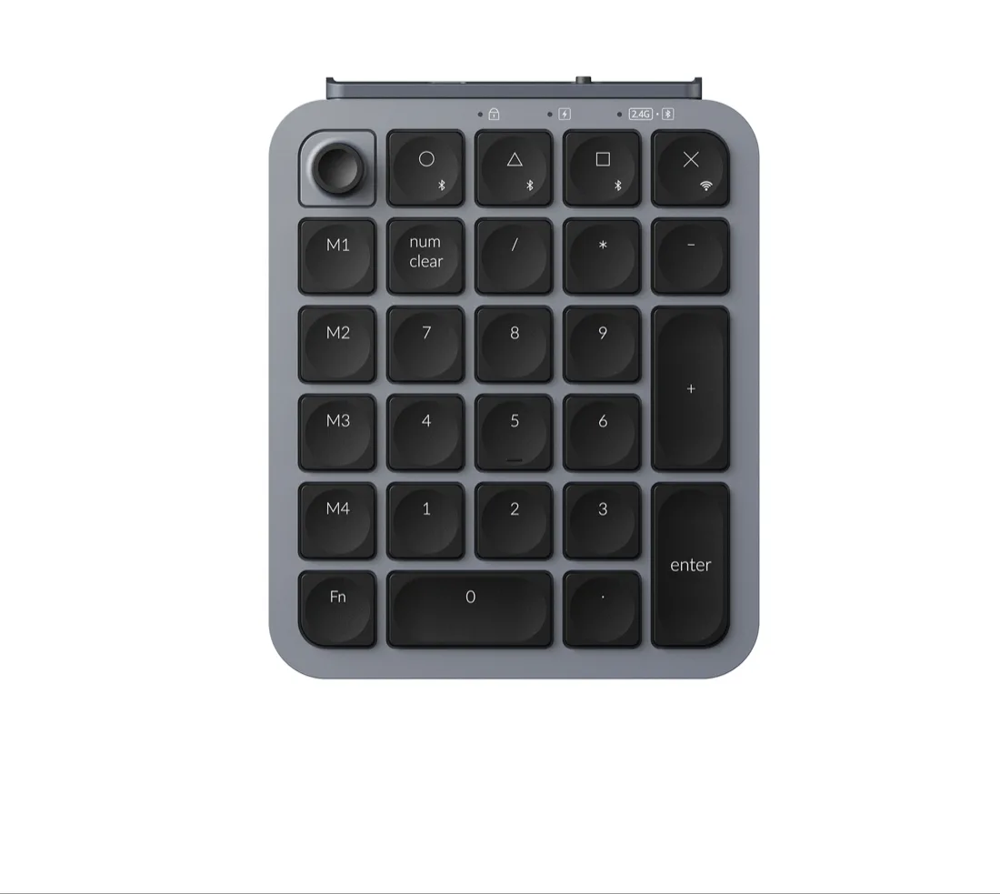 B0 Max layout: knob, M1–M4 keys and number block