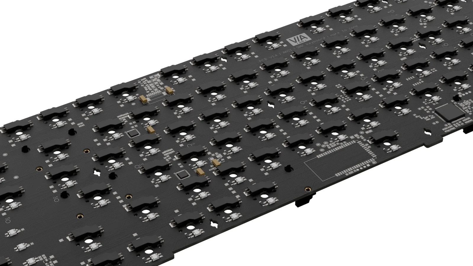 Traditional hot-swap sockets — black plastic blocks on the PCB