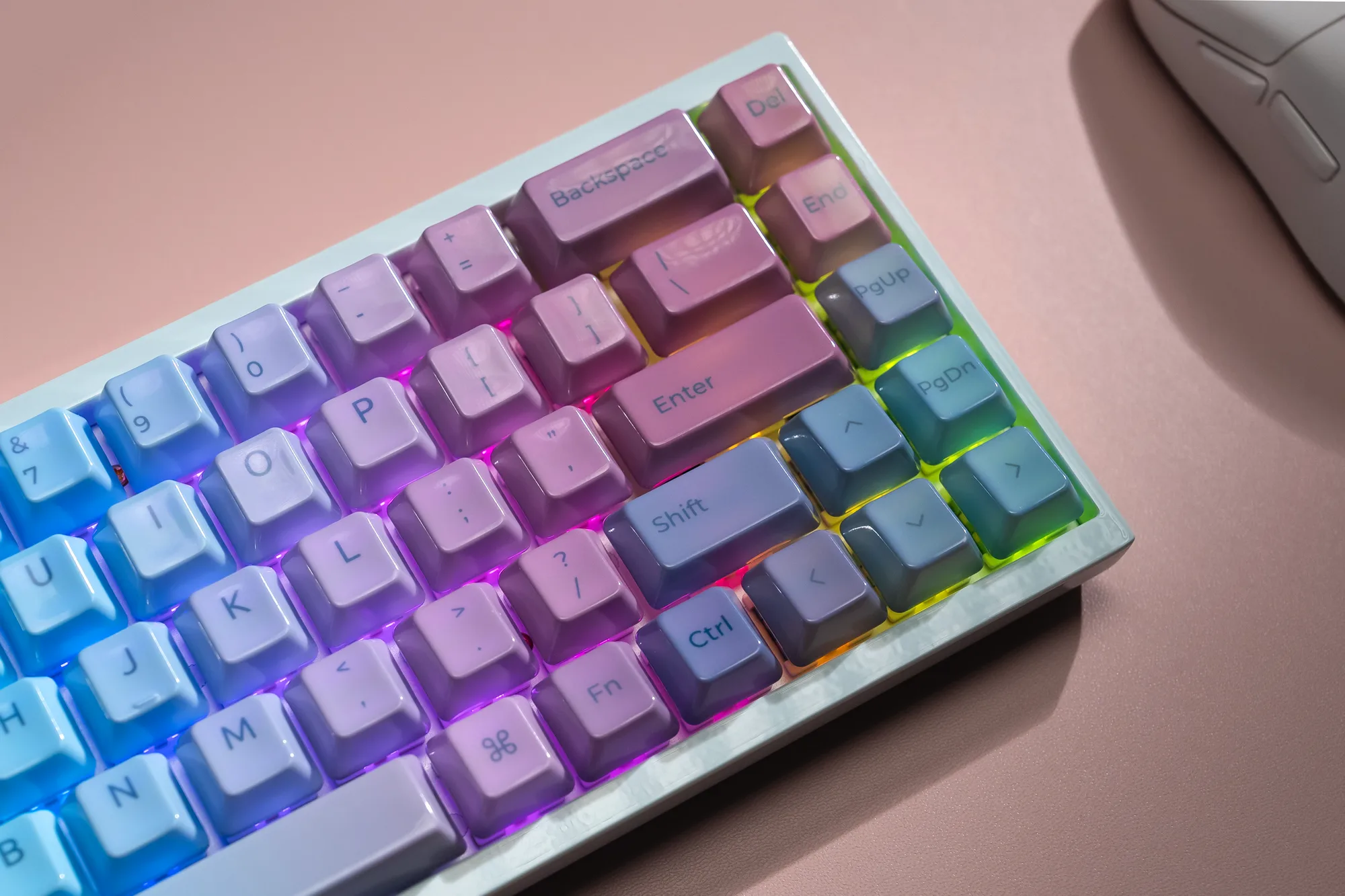 RGB shine-through close up
