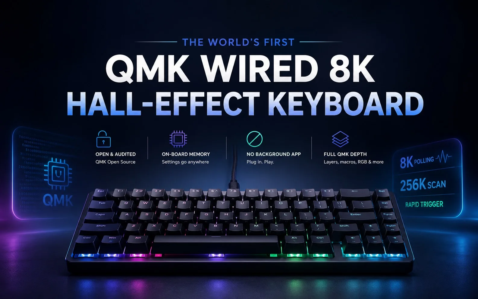 세계 최초 QMK 유선 8K Hall-effect 키보드