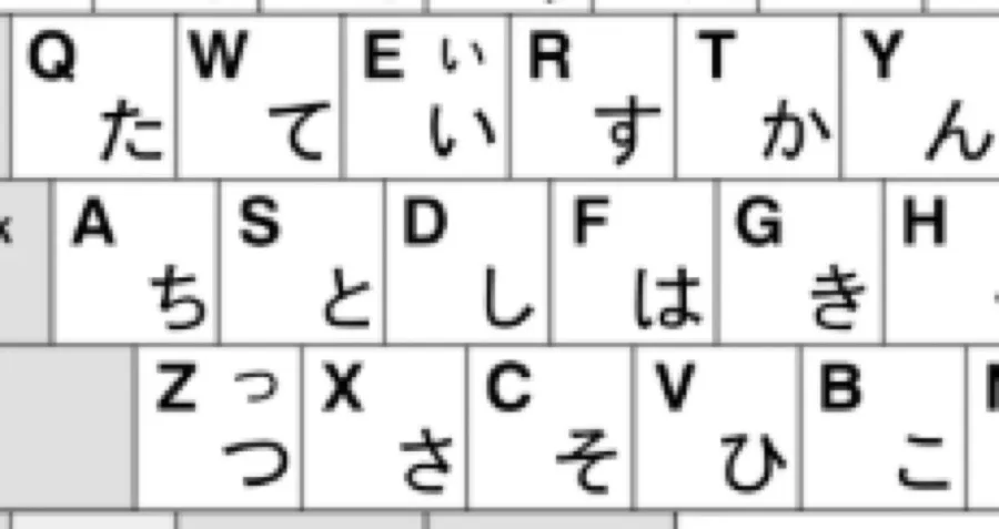 JIS keycaps with Latin legends on top and kana legends below — both rows now illuminated